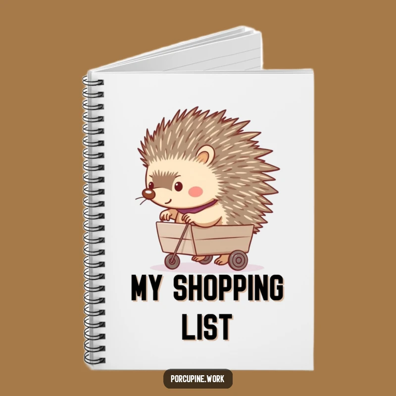 Funny Porcupine Rolling Cart Notebook: Happy Ideas for Hilarious Planning