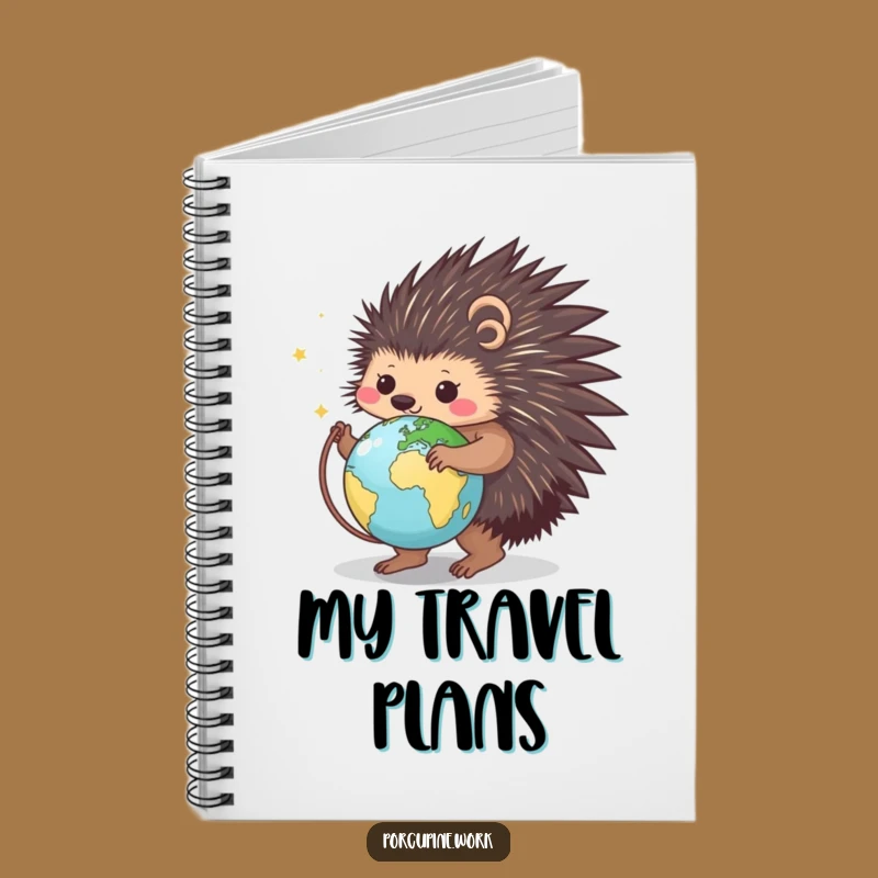 Funny Porcupine Travel Notebook - Plan Your Journey, Perfect Funny Gift!