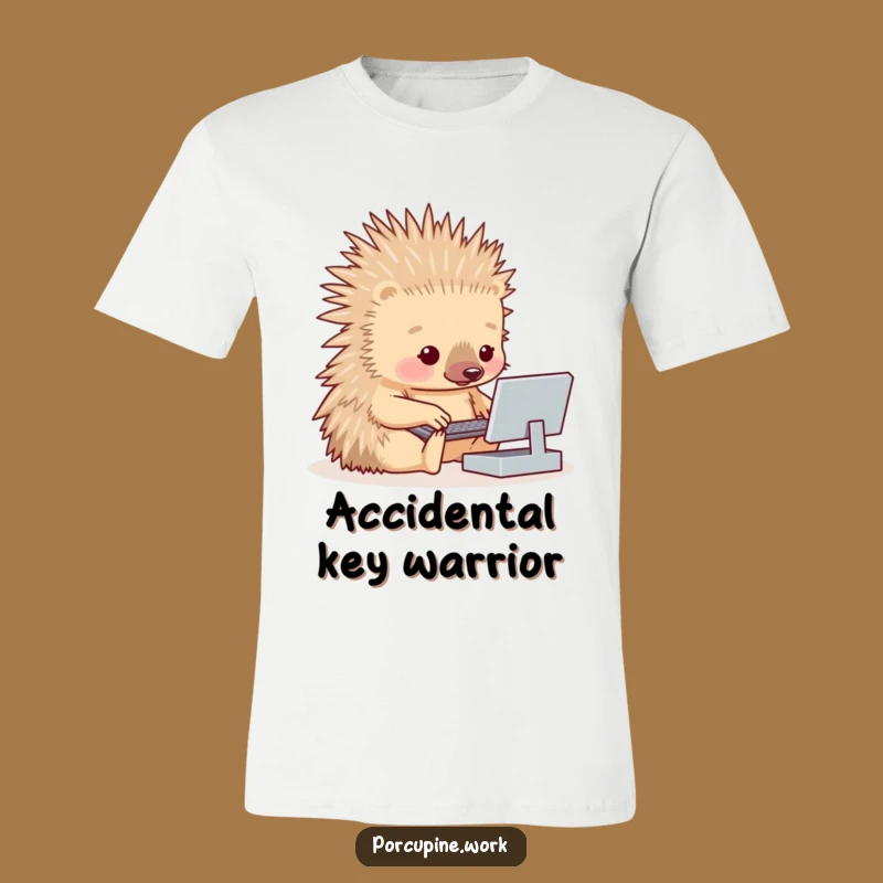 Funny Porcupine Typist T-Shirt: Wear Your Tech Frustrations Hilariously