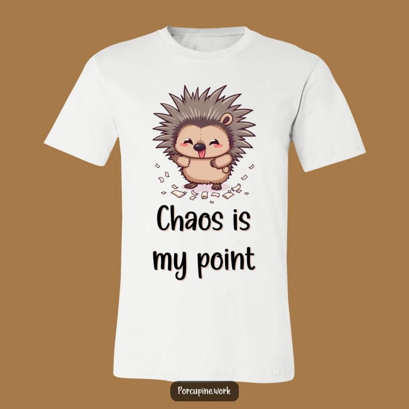 Funny Messy Porcupine Tee: Gift for the Playfully Chaotic