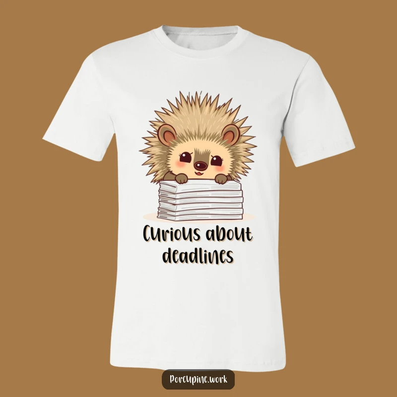Funny Porcupine Paperwork T-Shirt - Hilarious Office Observer Tee