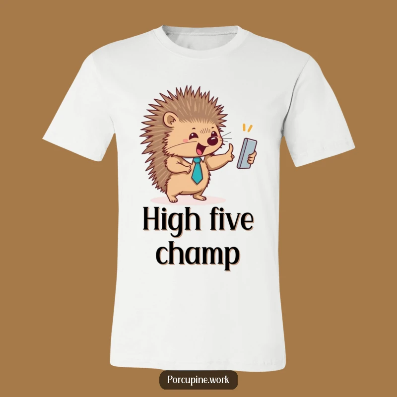 Funny Dapper Porcupine High-Five T-Shirt: Wear Your Team Spirit with Style