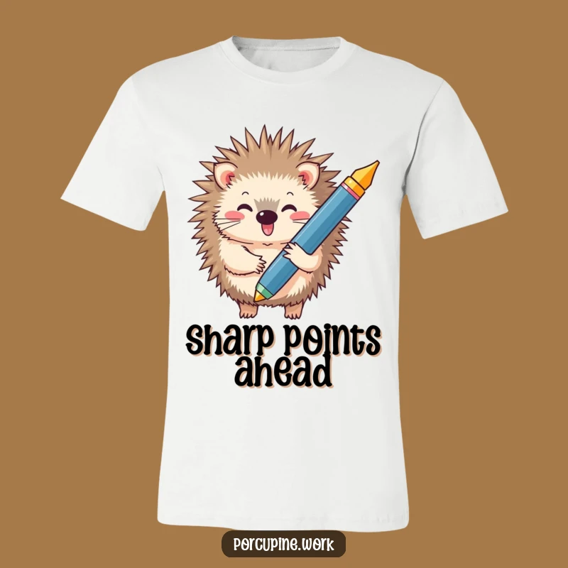 Funny Porcupine Author T-Shirt - Hilarious Writing Gift for Him or Her