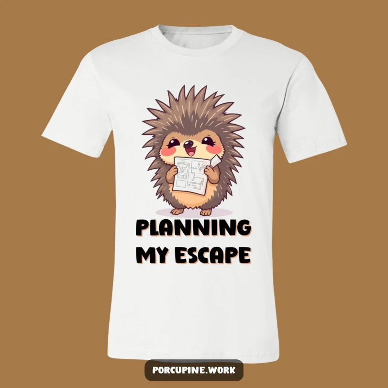 Funny Porcupine Blueprint Tee - Hilarious Architect and Engineer Shirt!