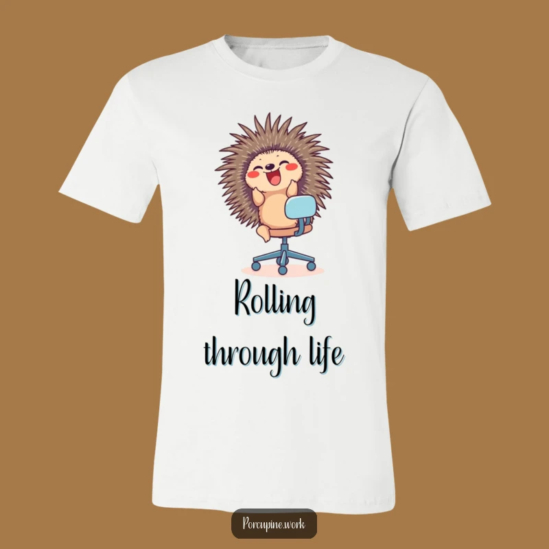 Funny Porcupine Office Chair T-Shirt: Ride with Glee to Work