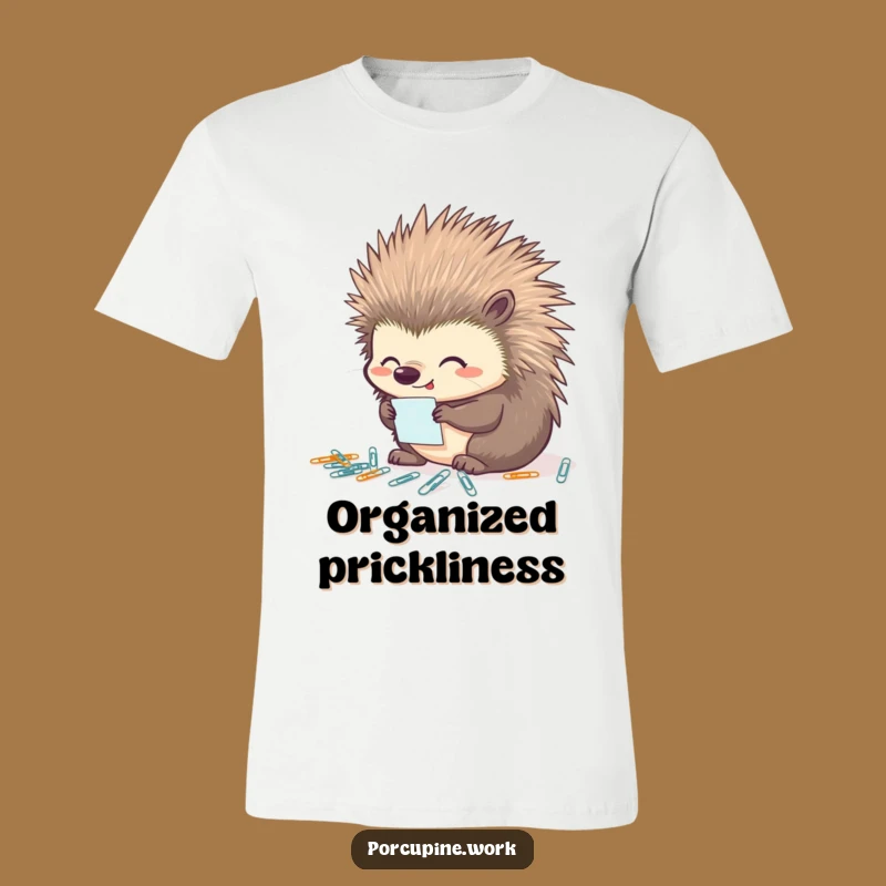 Funny Porcupine Organizer T-Shirt: Show Off Your Tidy Side with This Hilarious Tee!