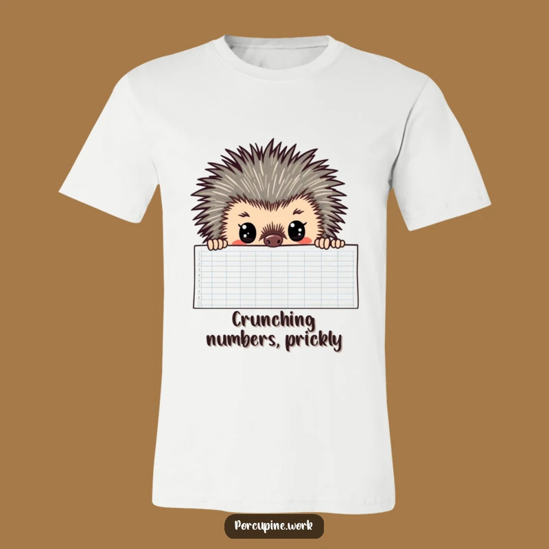Funny Porcupine T-Shirt: Spreadsheet Surfer, Hilarious Analyst Apparel Gift