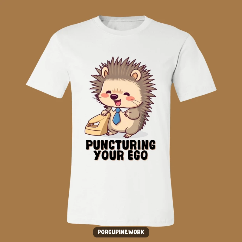 Funny Porcupine Tie T-Shirt - Office Quirks Graphic Tee