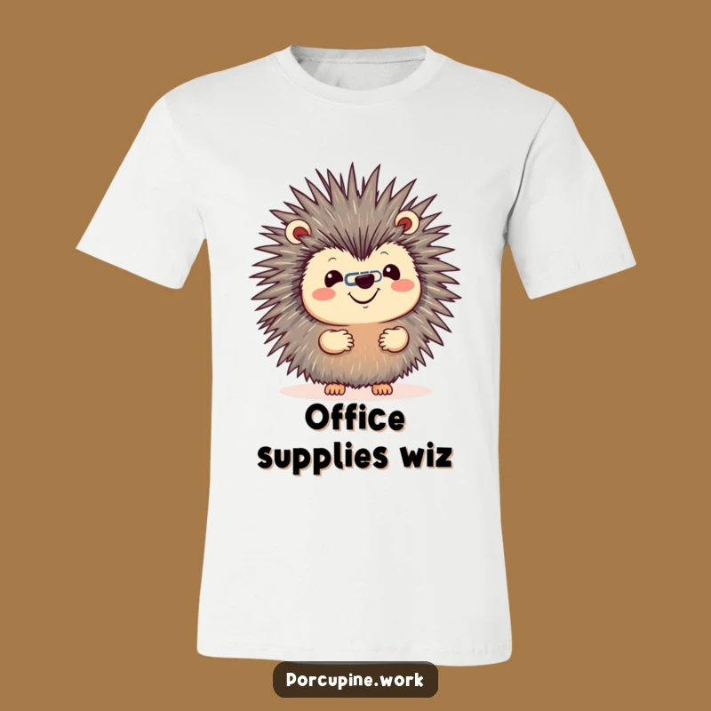 Funny Porcupine Paperclip T-Shirt - Hilarious Office Skill Tee