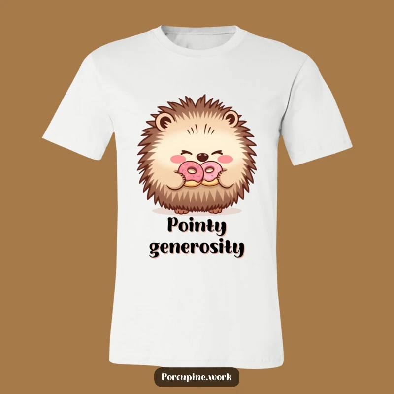 Funny Porcupine Sharing Donut T-Shirt: The Ultimate Comical Gift for Office Buddies