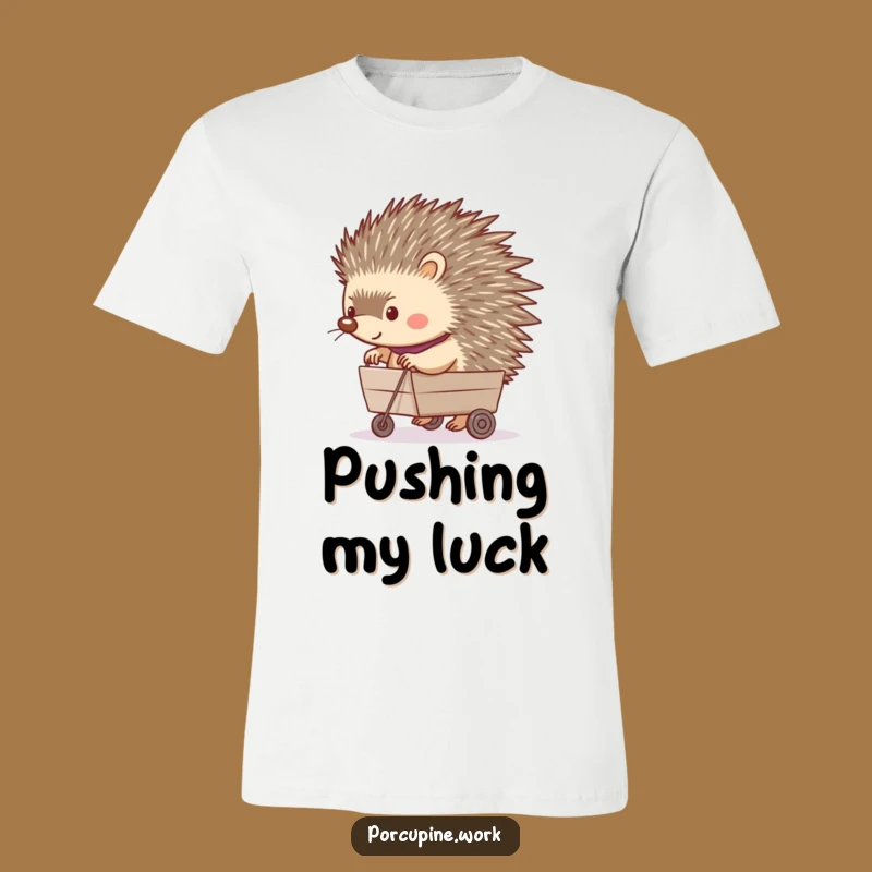 Funny Porcupine Rolling Cart T-Shirt: Happy Hauler for Hilarious Style