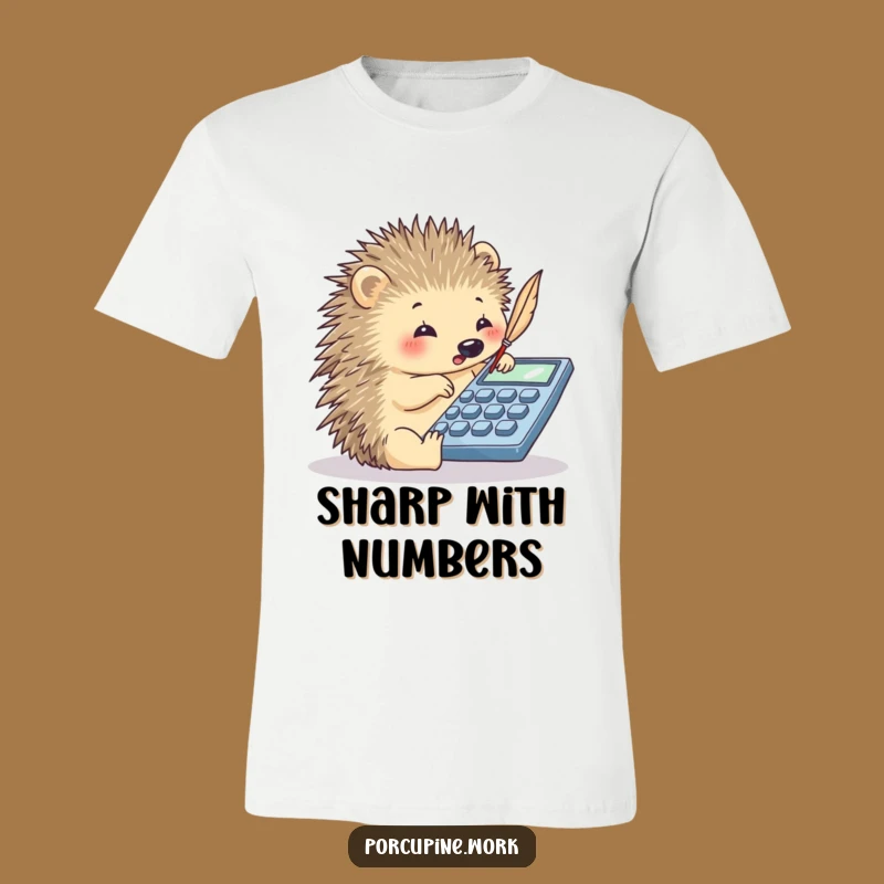 Funny Porcupine Calc T-Shirt - Hilarious Quill and Number Fun Tee!