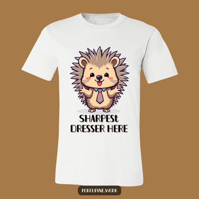 Funny Porcupine Presenter T-Shirt: A Hilarious Tee for the Enthusiastic Corporate Star