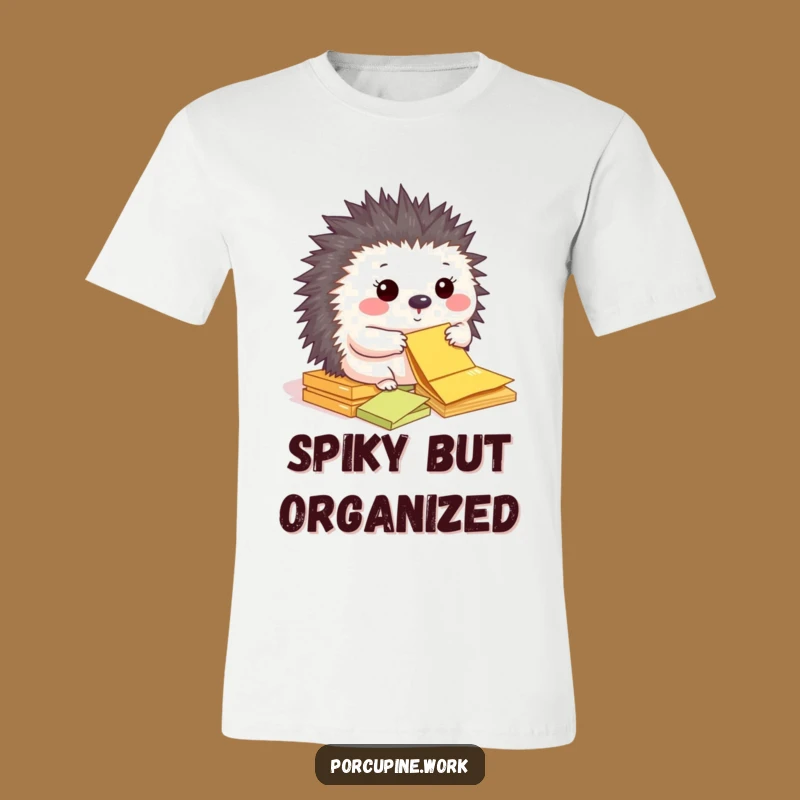Funny Porcupine Sticky Note Sorting T-Shirt: Organized Fun