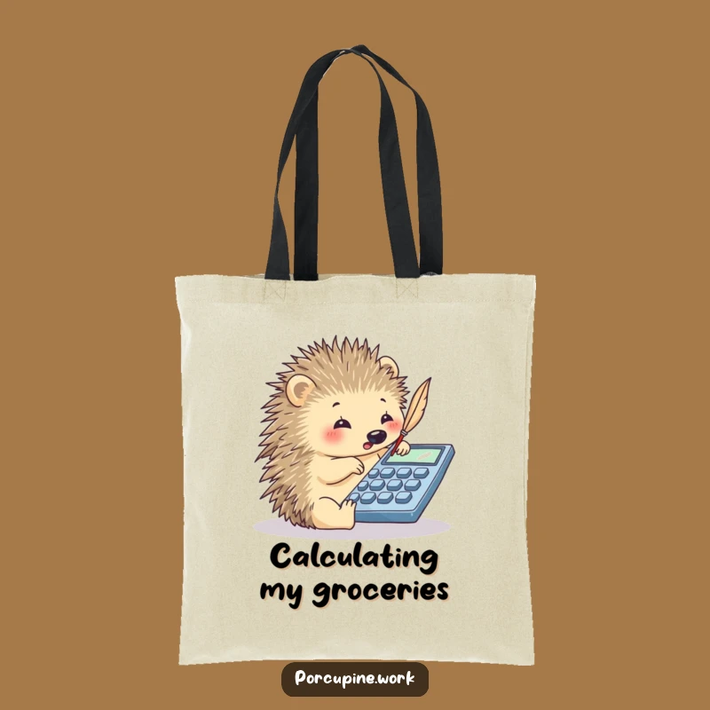 Funny Porcupine Tote Bag - Carry Your Calculations with Hilarious Style!