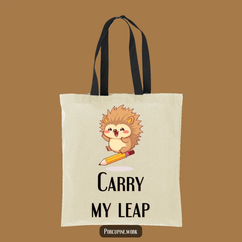 Funny Porcupine Adventure Tote Bag - Leap On, Excellent Funny Gift!