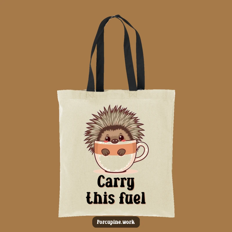 Funny Porcupine Coffee Tote Bag - Carry Your Brew, Excellent Funny Gift!
