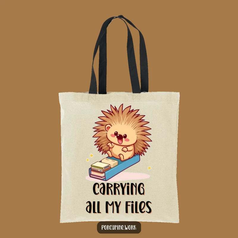 Funny Porcupine Office Ramp Tote Bag - Chic Hilarious Carry-all