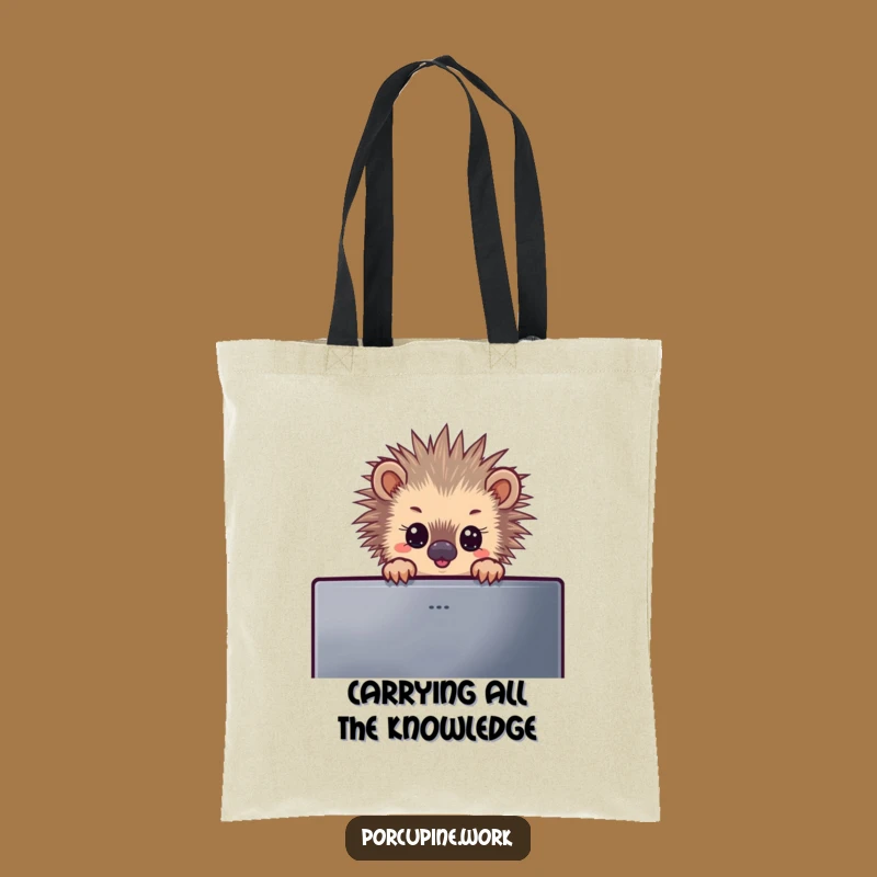Funny Porcupine Monitor Peek Funny Tote Bag, Carry Your Humor Everywhere