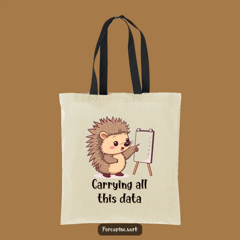 Funny Porcupine Chart Tote Bag: Carry Your Projects with Business Humor
