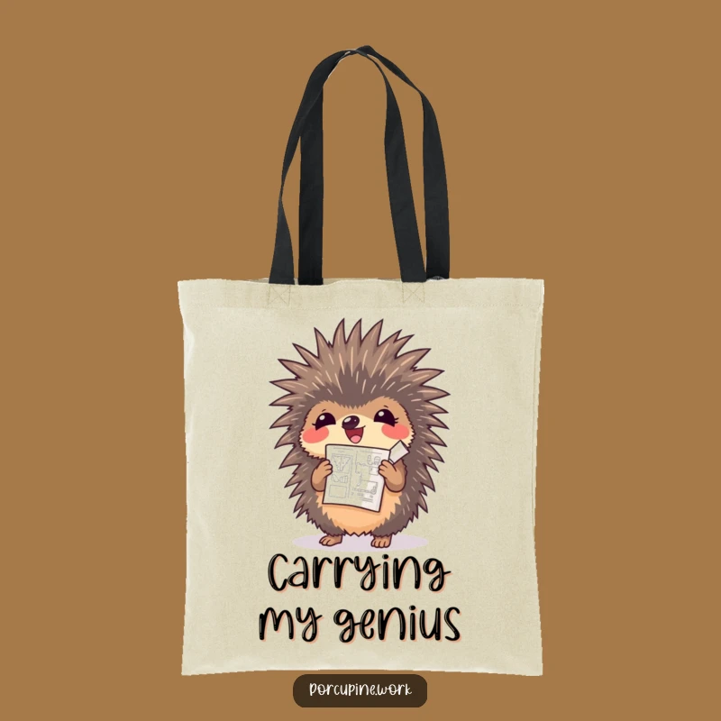 Funny Porcupine Tote Bag - Carry Your Big Ideas with Hilarious Style!