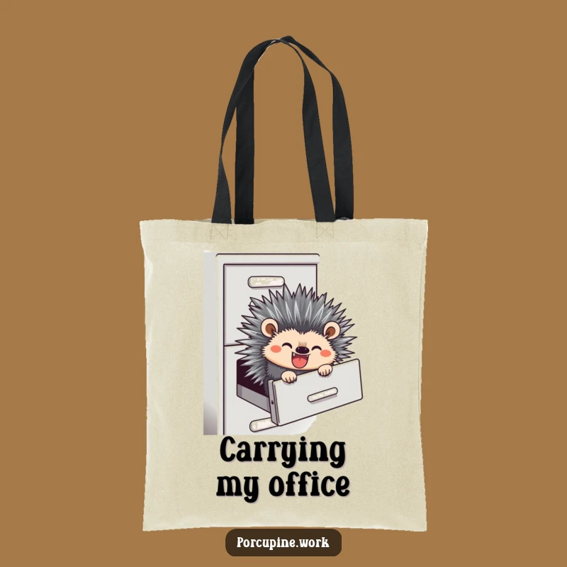 Funny Office Carry-All Tote - Hilarious Porcupine Filing Cabinet Bag