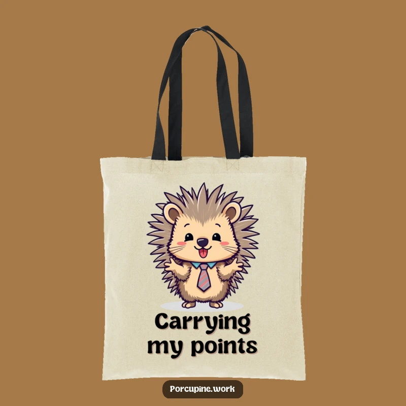 Funny Porcupine Presentation Tote Bag: Carry Your Ideas with Humorous Style