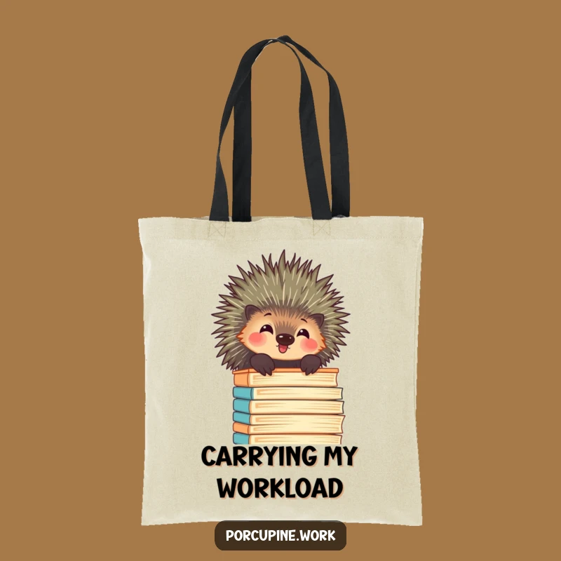 Funny Porcupine File Tote Bag - Amused Office Accessory