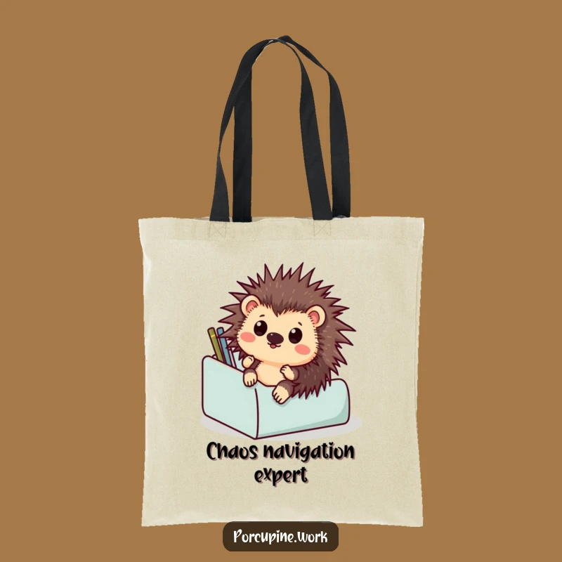 Funny Porcupine Tote Bag: Carry Your Essentials with a Hilarious Office Vibe