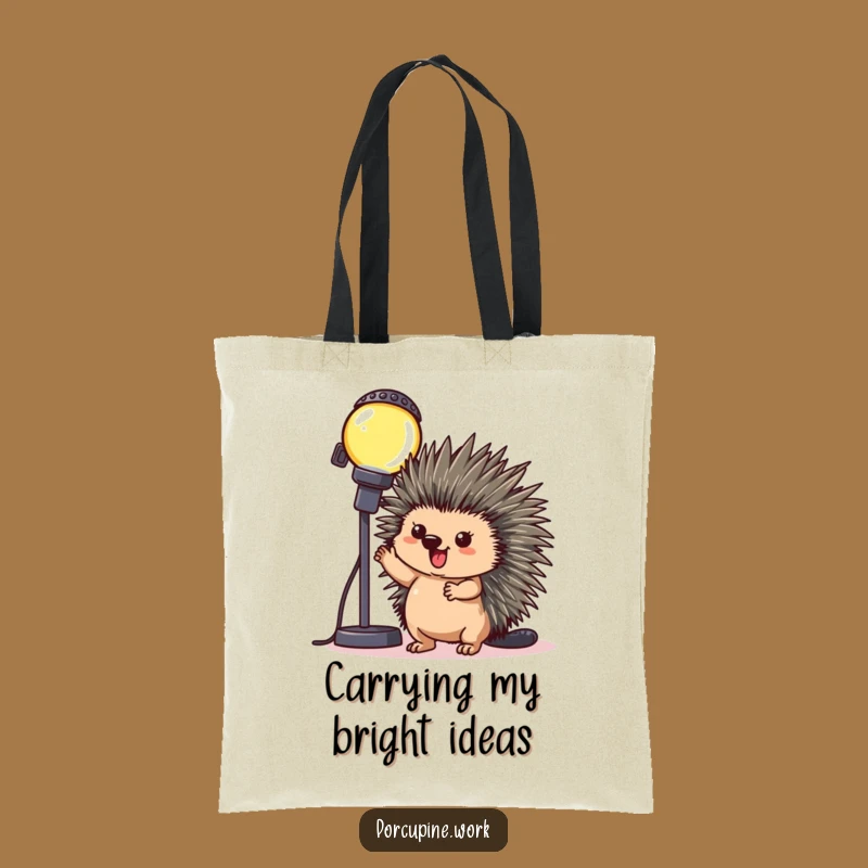 Funny Office Porcupine Light Tote Bag: Hilarious Achievement Carry-All