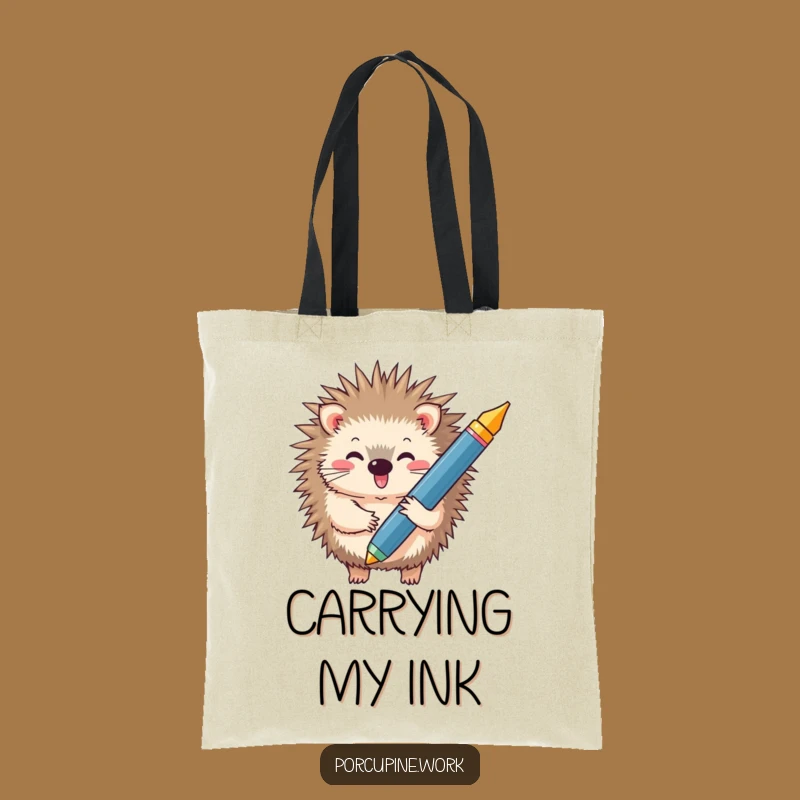 Funny Porcupine Book Tote Bag - Hilarious Accessory for Literature Lovers