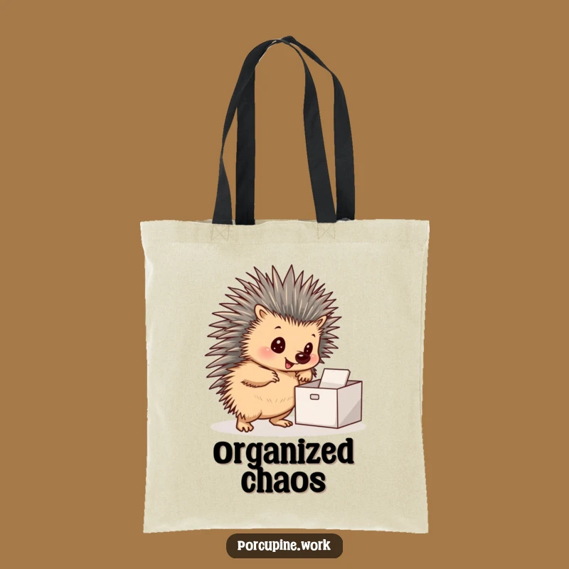 Funny Porcupine Inbox Tote Bag: Carry Your Success and Supplies