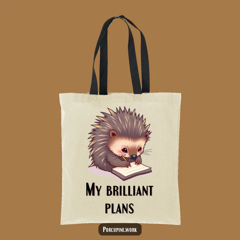 Funny Porcupine Planner Tote Bag - Carry Your Notes, Excellent Funny Gift!