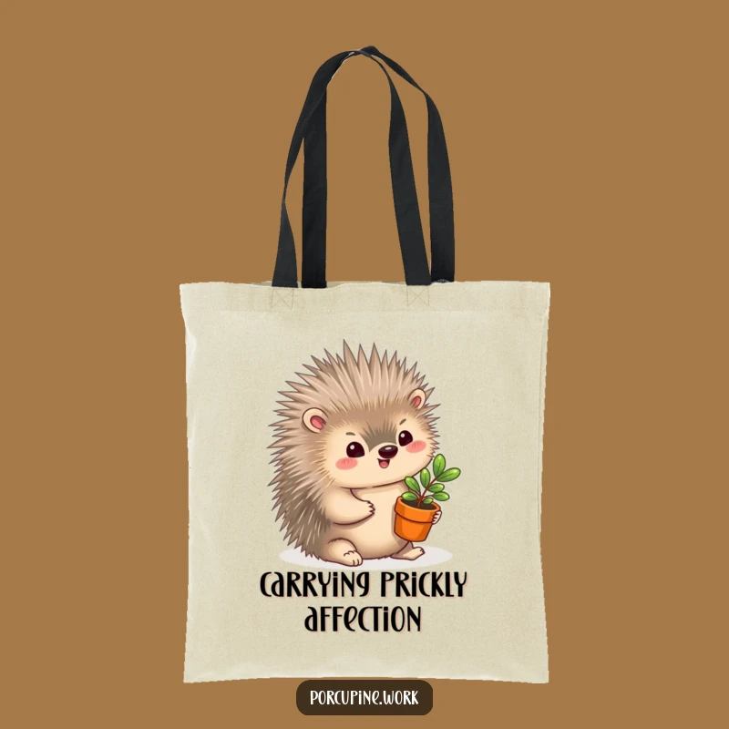 Funny Porcupine Plant Gift Tote Bag: Stylish & Hilarious Carry-All
