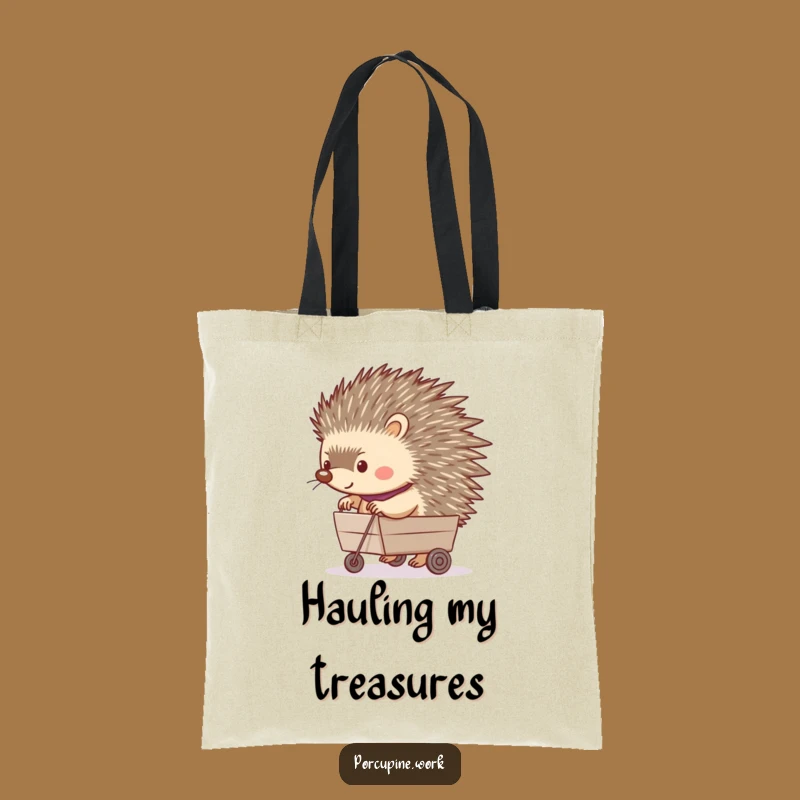 Funny Porcupine Rolling Cart Tote Bag: Happy Hauler for Hilarious Errands
