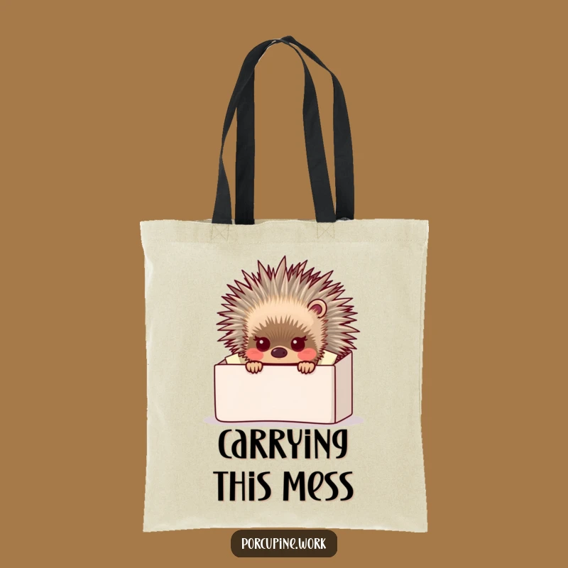 Funny Porcupine Tote Bag - Carry Your Chaos with Hilarious Style!