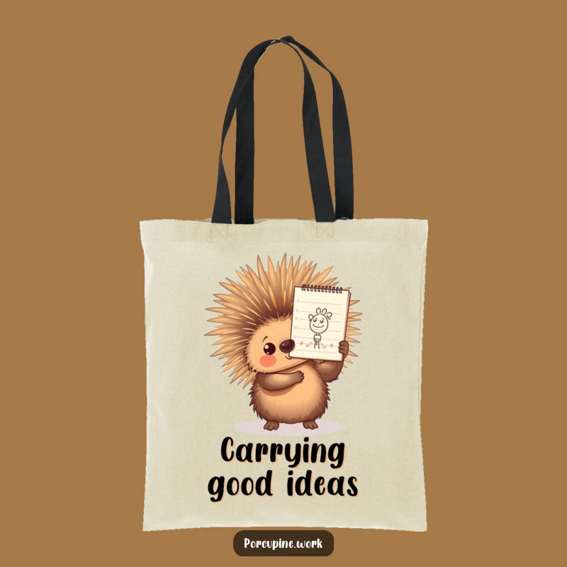 Funny Porcupine Tote Bag: Doodle Display Champion, Hilarious Art Supply Carrier Gift
