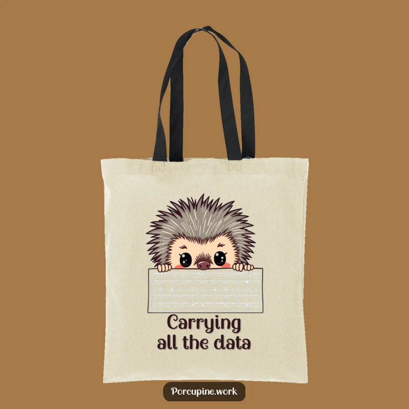 Funny Porcupine Tote Bag: Spreadsheet Scout, Hilarious Data Carrier Gift