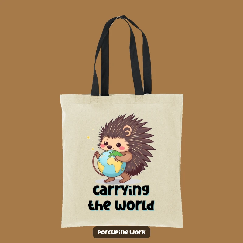 Funny Porcupine Travel Tote Bag - Carry Your World, Excellent Funny Gift!
