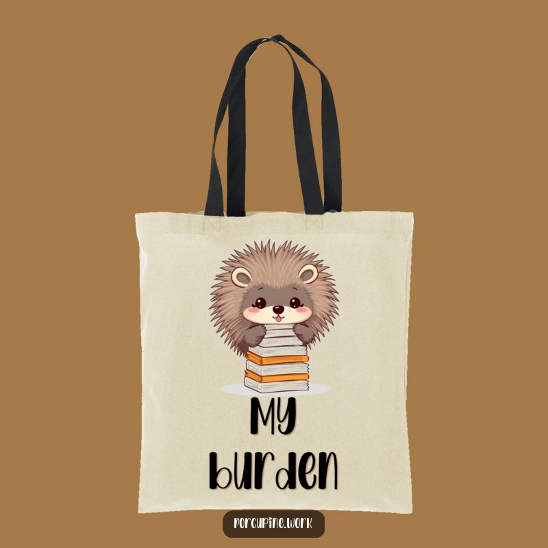 Funny Paper Balancer Porcupine Tote Bag: Carry Your Load, A Hilarious Gift!