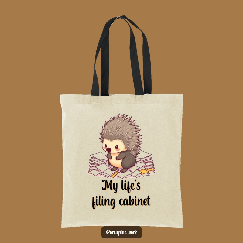 Funny Porcupine Tote Bag: Carry Your Load with Hilarious Style - Perfect Gift!
