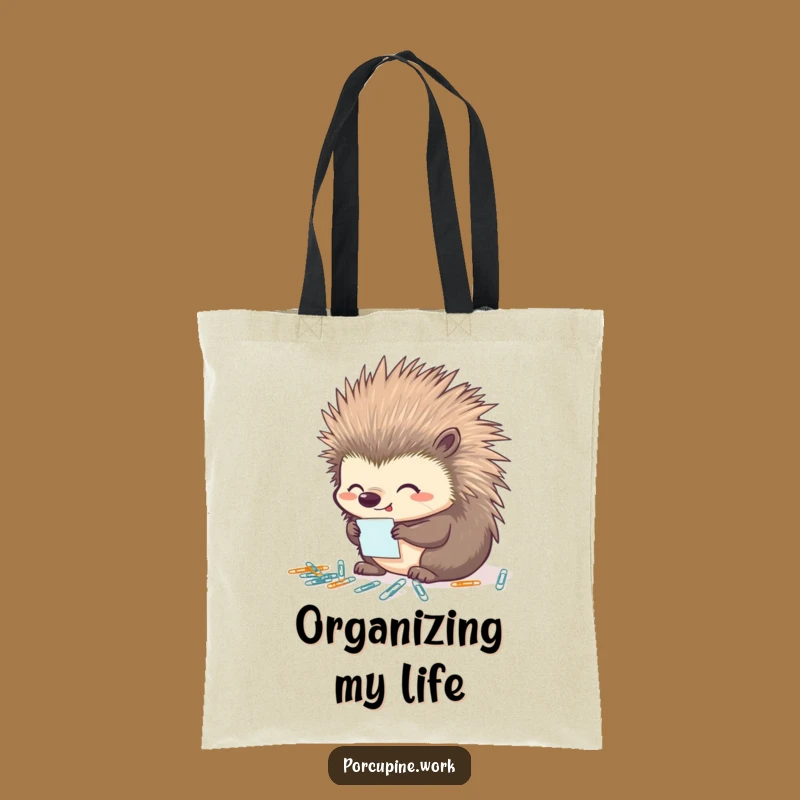 Funny Porcupine Organizer Tote Bag: Carry Your Essentials with This Hilarious Bag!